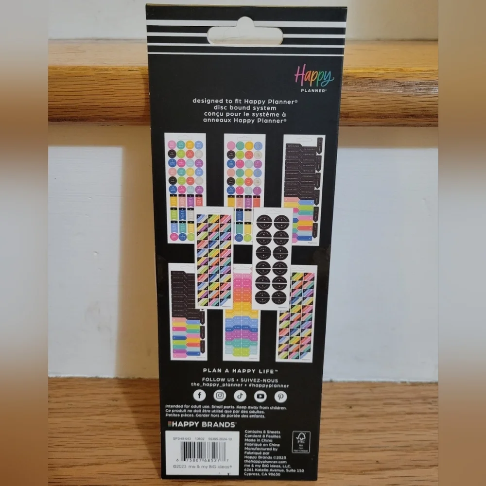 Happy Planner Productivity Sticker Sheets - Black Packaging, Multicolor Stickers